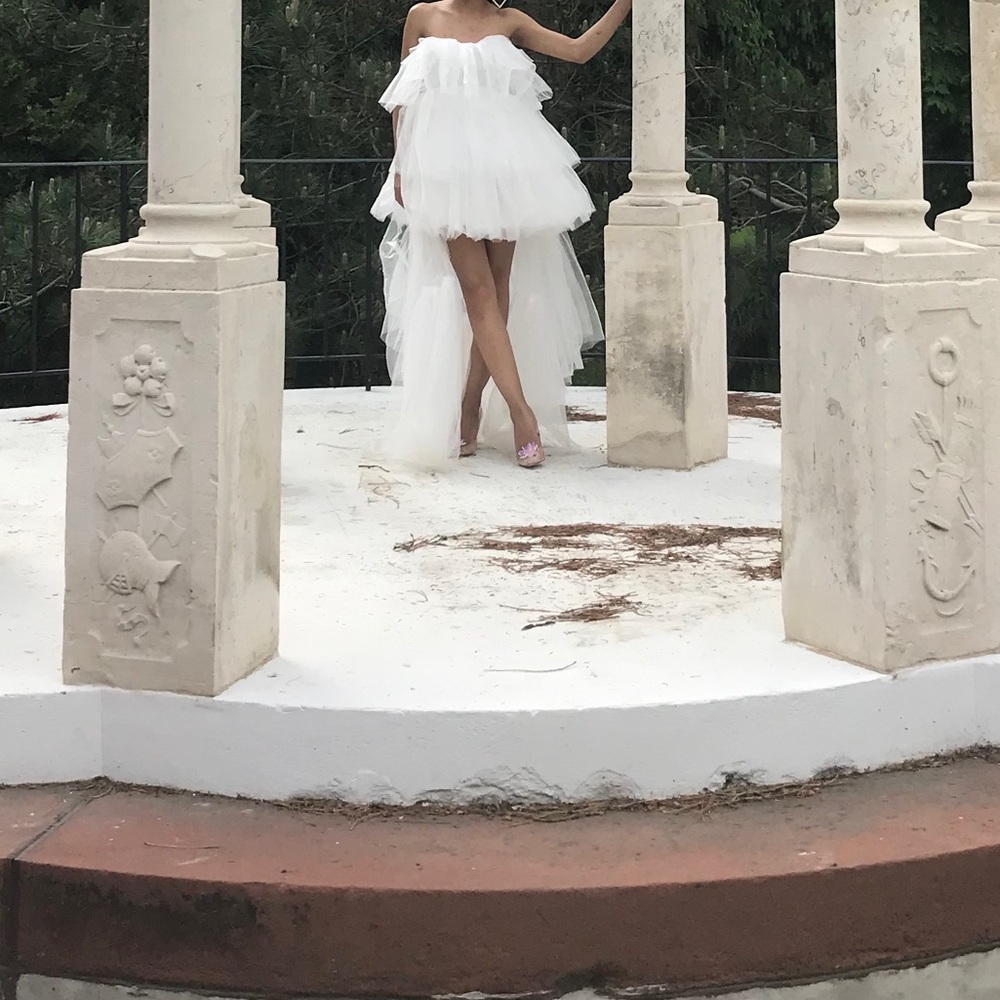 White long tule dress